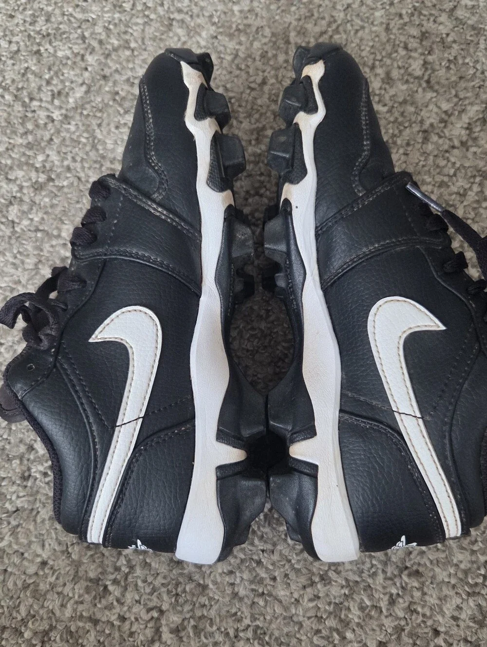 Nike Air Jordan 1 Low Cleats GS Youth Size 5Y Black White Football Baseball